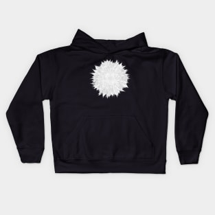 Geometric Frost Flower in Black and White Kids Hoodie